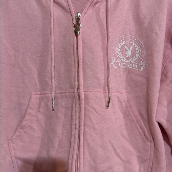Playboy Pink Cropped Hoodie - Picture 2 of 6